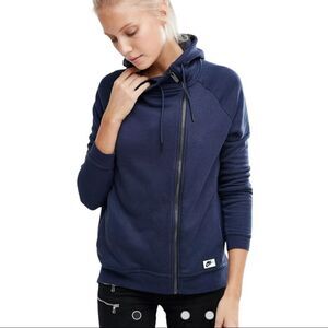 Nike Modern Asymmetrical Zip Hoodie In Navy